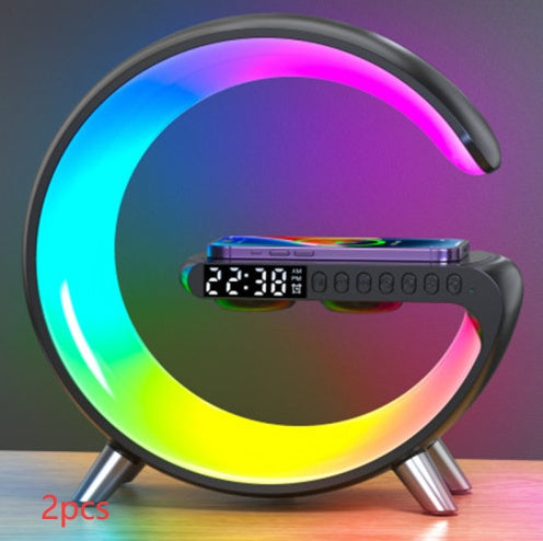 Candeeiro LED Inteligente com Carregamento Sem Fios 15W e Coluna Bluetooth