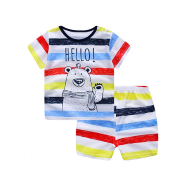 Conjunto de Roupa de Verão para Bebé – T-Shirt e Calções