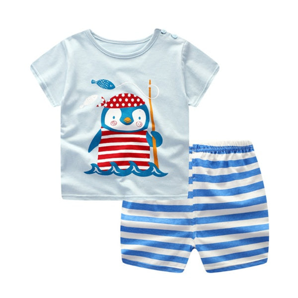 Conjunto de Roupa de Verão para Bebé – T-Shirt e Calções