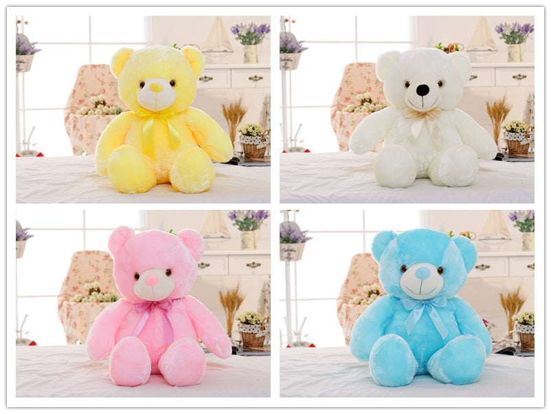 Urso de Peluche com Luz LED Colorida