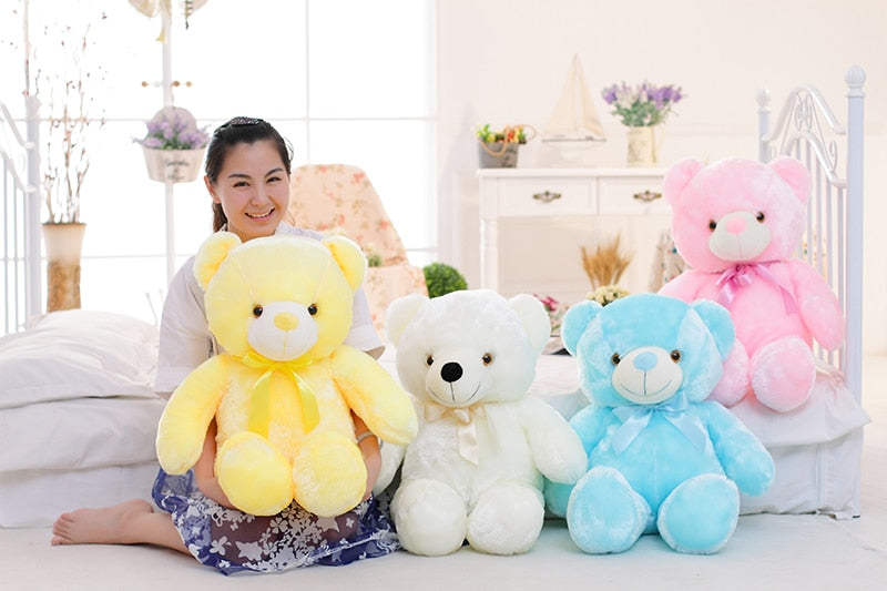 Urso de Peluche com Luz LED Colorida