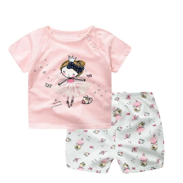Conjunto de Roupa de Verão para Bebé – T-Shirt e Calções