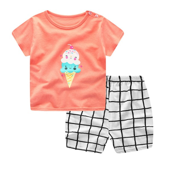 Conjunto de Roupa de Verão para Bebé – T-Shirt e Calções