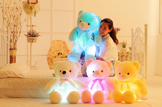Urso de Peluche com Luz LED Colorida