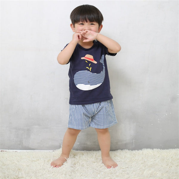 Conjunto de Roupa de Verão para Bebé – T-Shirt e Calções