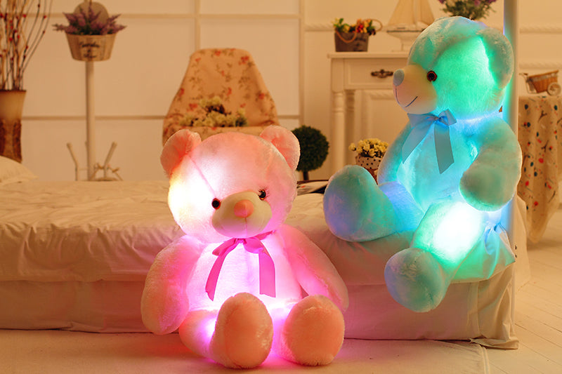 Urso de Peluche com Luz LED Colorida