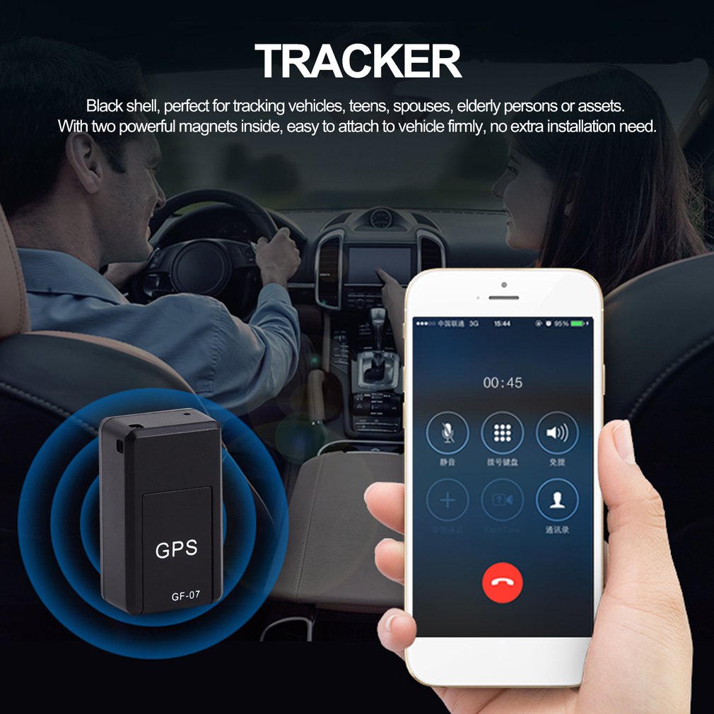 Mini Localizador GPS Magnético com Bateria Recarregável